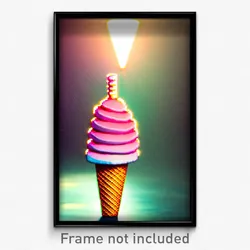 Pixel Art Poster - Lovely Cone (8 Bit Psychedelic Trippy Weird Video Game Print)