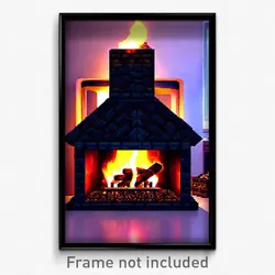 Pixel Art Poster - Nutty Fireplace (8 Bit Psychedelic Trippy Video Game Print)