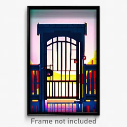 Pixel Art Poster - Tiny Gate (8 Bit Psychedelic Trippy Weird Video Game Print)