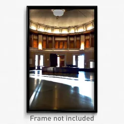 Pixel Art Poster - Empty Courthouse (8 Bit Psychedelic Trippy Video Game Print)