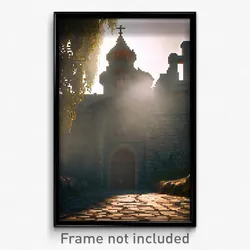 Pixel Art Poster - Unnatural Monastery (8 Bit Psychedelic Video Game Print)