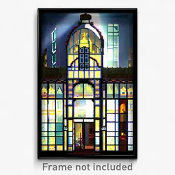Pixel Art Poster - Glass Chateau (8 Bit Psychedelic Trippy Video Game Print)