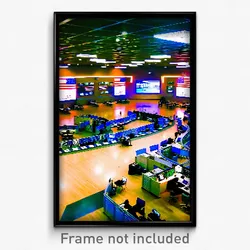 Pixel Art Poster - Brisk Stock Trading Floor (8 Bit Video Game Print)