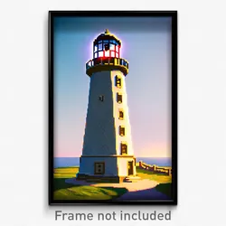Pixel Art Poster - Wiggly Lighthouse (8 Bit Psychedelic Trippy Video Game Print)