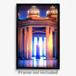 Pixel Art Poster - Artistic Mausoleum (8 Bit Psychedelic Video Game Print)