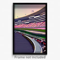 Pixel Art Poster - Humongous Racetrack (8 Bit Psychedelic Video Game Print)