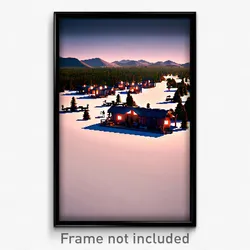 Pixel Art Poster - Gargantuan Campsite (8 Bit Psychedelic Video Game Print)