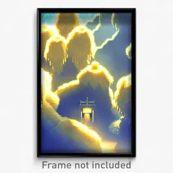 Pixel Art Poster - Fluffy Stronghold (8 Bit Psychedelic Trippy Video Game Print)