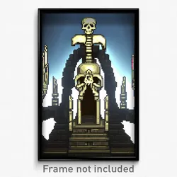 Pixel Art Poster - Detailed Ossuary (8 Bit Psychedelic Trippy Video Game Print)
