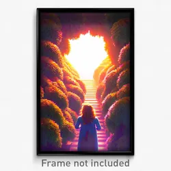 Pixel Art Poster - Creative Burrow (8 Bit Psychedelic Trippy Video Game Print)