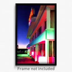 Pixel Art Poster - Impressive Motel (8 Bit Psychedelic Trippy Video Game Print)