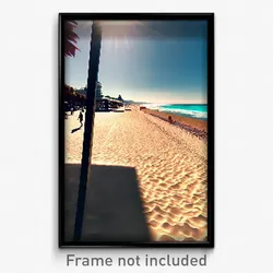 Pixel Art Poster - Sunny Beach (8 Bit Psychedelic Trippy Weird Video Game Print)