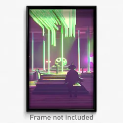 Pixel Art Poster - Unwelcoming Smithy (8 Bit Psychedelic Video Game Print)