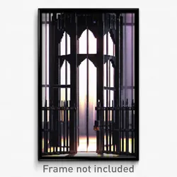 Pixel Art Poster - Black Portcullis (8 Bit Psychedelic Trippy Video Game Print)