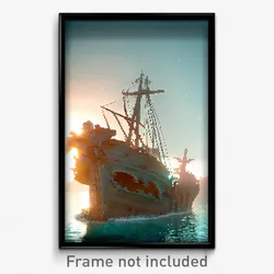 Pixel Art Poster - Enchanting Sea Wreck (8 Bit Psychedelic Video Game Print)