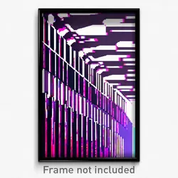 Pixel Art Poster - Superficial Futuristic Architecture (8 Bit Video Game Print)