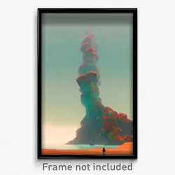 Pixel Art Poster - Faraway Reef (8 Bit Psychedelic Trippy Video Game Print)