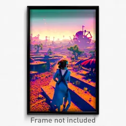 Pixel Art Poster - Quirky Wasteland (8 Bit Psychedelic Trippy Video Game Print)
