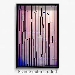 Pixel Art Poster - Digital Wire Frame Delta (8 Bit Psychedelic Video Game Print)