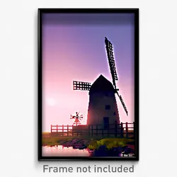 Pixel Art Poster - Normal Windmill (8 Bit Psychedelic Trippy Video Game Print)