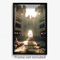 Pixel Art Poster - Abandoned Castle (8 Bit Psychedelic Trippy Video Game Print)