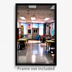 Pixel Art Poster - Cluttered Classroom (8 Bit Psychedelic Video Game Print)