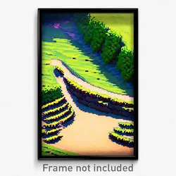 Pixel Art Poster - Energetic Burrow (8 Bit Psychedelic Trippy Video Game Print)