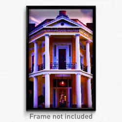 Pixel Art Poster - Buoyant American Architecture (8 Bit Video Game Print)