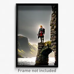 Pixel Art Poster - Cool Highland (8 Bit Psychedelic Trippy Video Game Print)