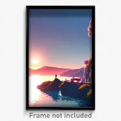 Pixel Art Poster - Beautiful Vista (8 Bit Psychedelic Trippy Video Game Print)