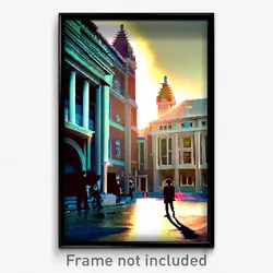 Pixel Art Poster - Elaborate College (8 Bit Psychedelic Trippy Video Game Print)