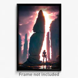Pixel Art Poster - Glossy Megalith (8 Bit Psychedelic Trippy Video Game Print)