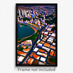 Pixel Art Poster - Warped Brazilian City (8 Bit Psychedelic Video Game Print)