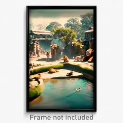 Pixel Art Poster - Uneven Zoo (8 Bit Psychedelic Trippy Weird Video Game Print)