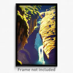 Pixel Art Poster - Bumpy Ravine (8 Bit Psychedelic Trippy Video Game Print)