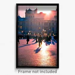 Pixel Art Poster - Bustling Square (8 Bit Psychedelic Trippy Video Game Print)