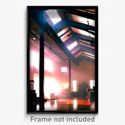 Pixel Art Poster - Electric Loft (8 Bit Psychedelic Trippy Video Game Print)