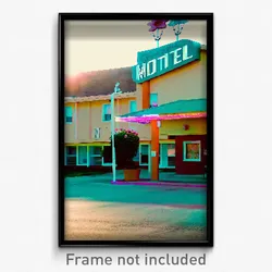 Pixel Art Poster - Flowery Motel (8 Bit Psychedelic Trippy Video Game Print)