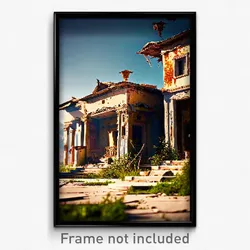 Pixel Art Poster - Tattered Villa (8 Bit Psychedelic Trippy Video Game Print)
