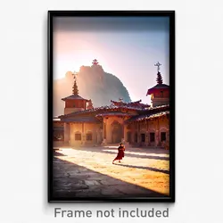 Pixel Art Poster - Worldly Monastery (8 Bit Psychedelic Trippy Video Game Print)