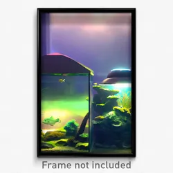 Pixel Art Poster - Gloomy Aquarium (8 Bit Psychedelic Trippy Video Game Print)