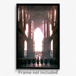 Pixel Art Poster - Dense Portcullis (8 Bit Psychedelic Trippy Video Game Print)