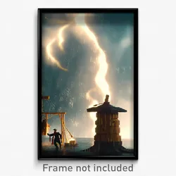 Pixel Art Poster - Wooden Storm (8 Bit Psychedelic Trippy Video Game Print)