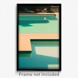 Pixel Art Poster - Humble Pool (8 Bit Psychedelic Trippy Weird Video Game Print)