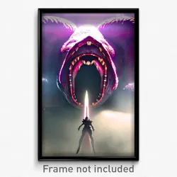 Pixel Art Poster - Huge Maw (8 Bit Psychedelic Trippy Weird Video Game Print)