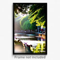 Pixel Art Poster - Shady Canal (8 Bit Psychedelic Trippy Weird Video Game Print)