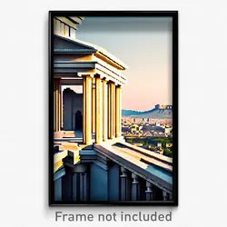 Pixel Art Poster - Active Acropolis (8 Bit Psychedelic Trippy Video Game Print)