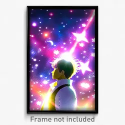 Pixel Art Poster - Anime Like Galaxy (8 Bit Psychedelic Trippy Video Game Print)