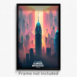 Pixel Art Poster - Flawless Metropolis (8 Bit Psychedelic Video Game Print)