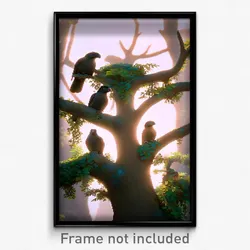 Pixel Art Poster - Cute Rookery (8 Bit Psychedelic Trippy Video Game Print)